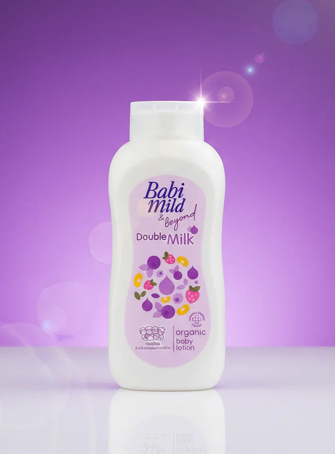 Babi Mild & Beyond - Double Milk | Organic Baby Body Lotion- (180 ml) in UAE