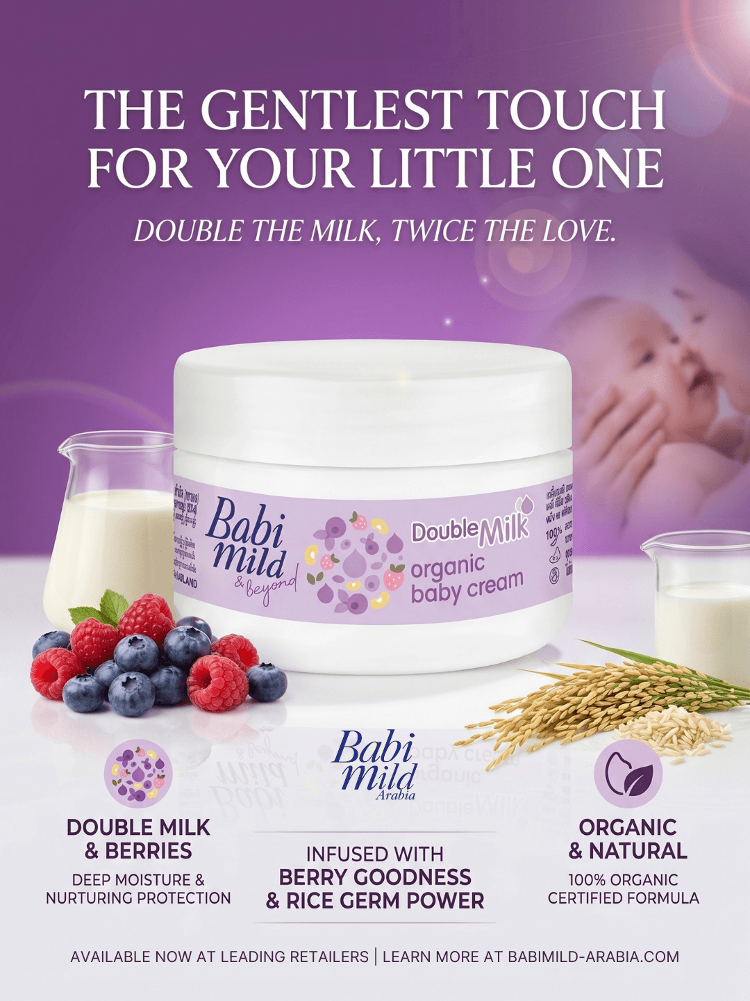 Babi Mild & Beyond - Double Milk | Organic Baby Cream 50g Info UAE