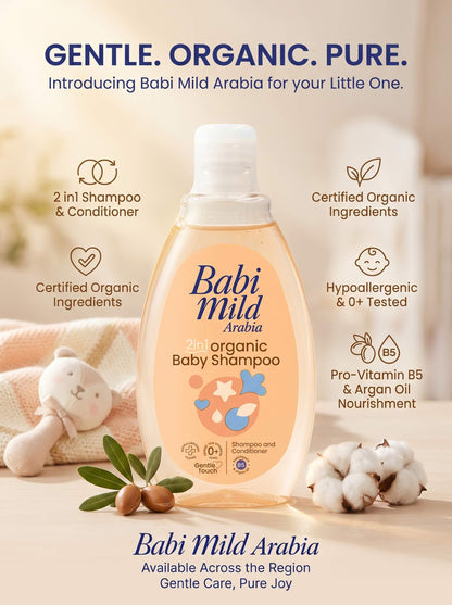 Babi Mild - 2in1 Organic Baby Shampoo & Conditioner (180ml) in UAE