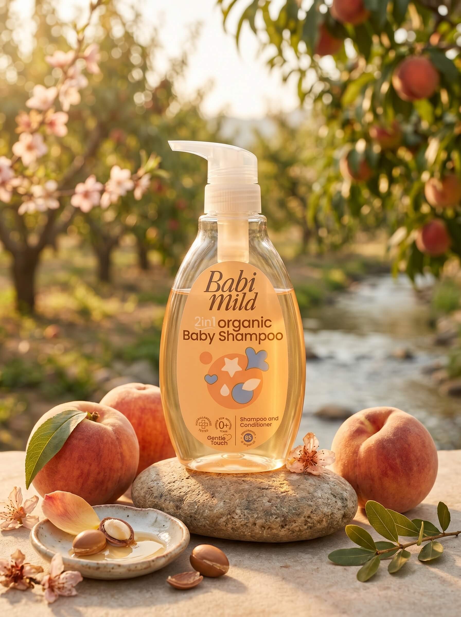 Babi Mild - 2in1 Organic Baby Shampoo & Conditioner (380ml) in garden UAE