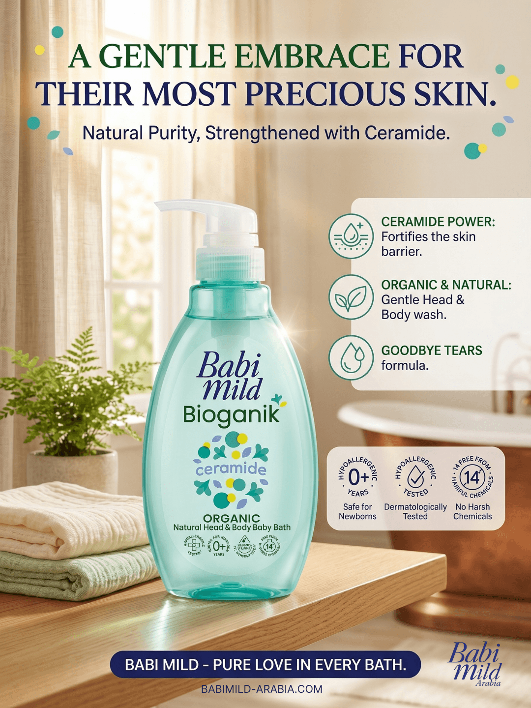 Babi Mild - Bioganik | Head & Body Baby Bath(380ml) UAE