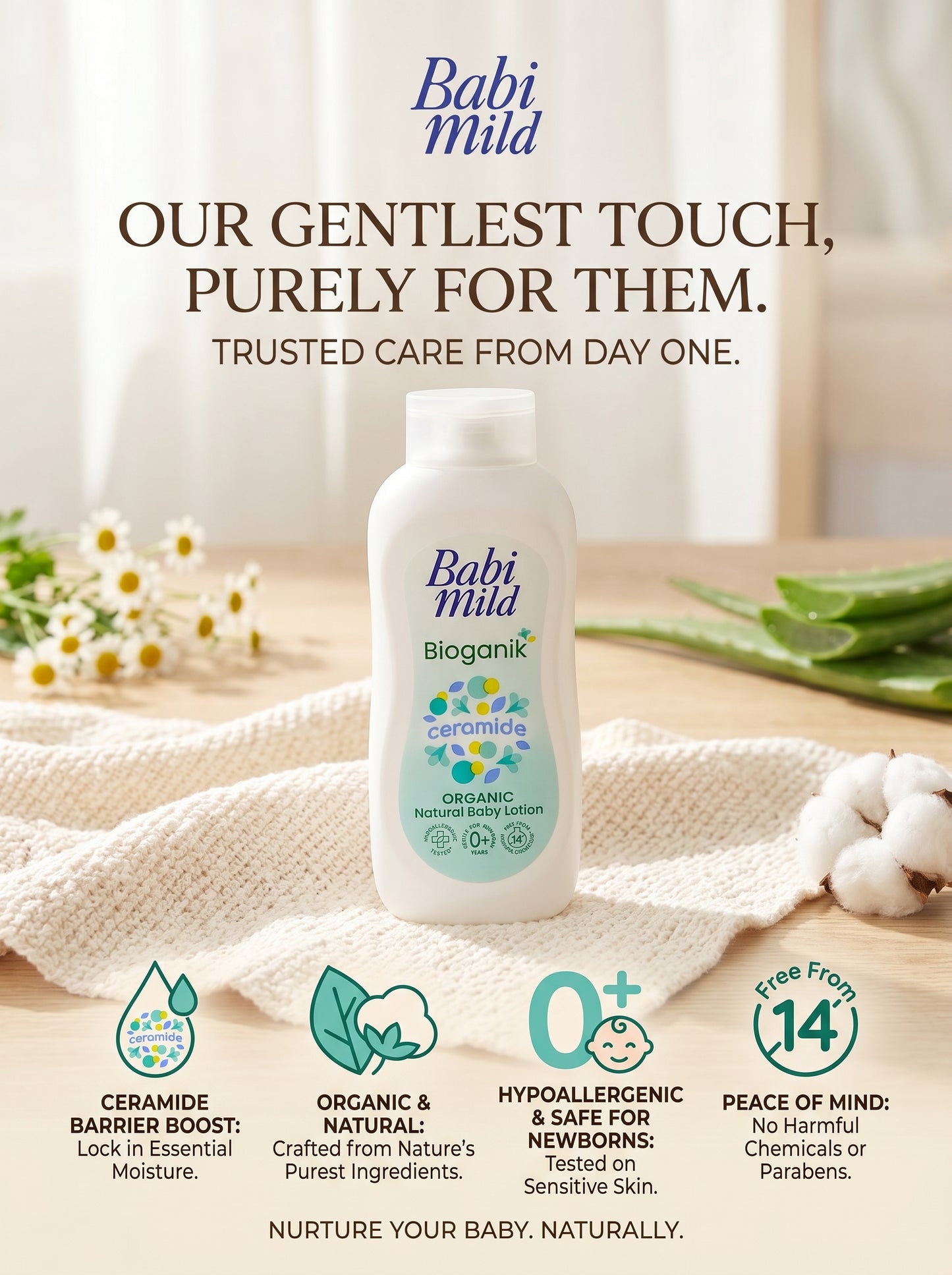Babi Mild - Bioganik | Organic Baby Body Lotion-  (180ml) UAE