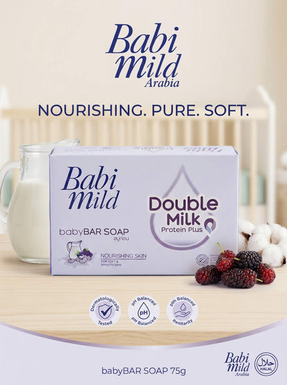 Babi Mild - Double Milk Protein Plus | Organic Baby Bar Soap 75g | UAE