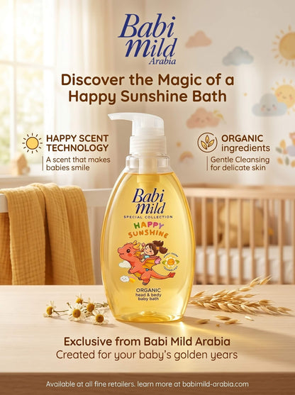 Babi Mild - Happy Sunshine | Organic Head & Body Baby Bath-380ml Info in UAE