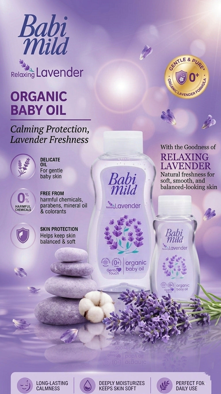 Babi Mild - Relaxing Lavender | Organic Baby Oil (100 & 200ml)