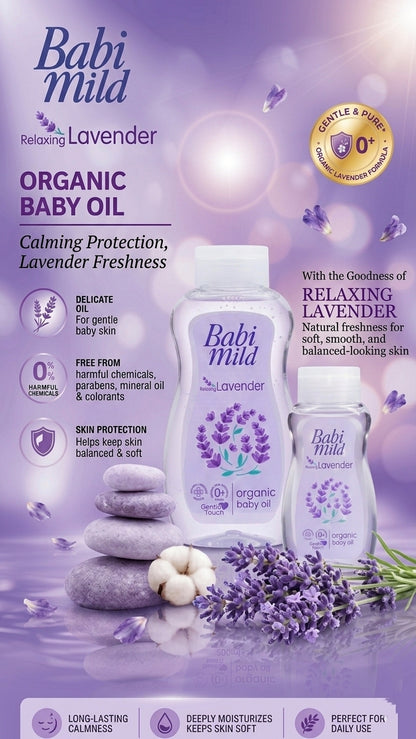 Babi Mild - Relaxing Lavender | Organic Baby Oil (100 & 200ml)