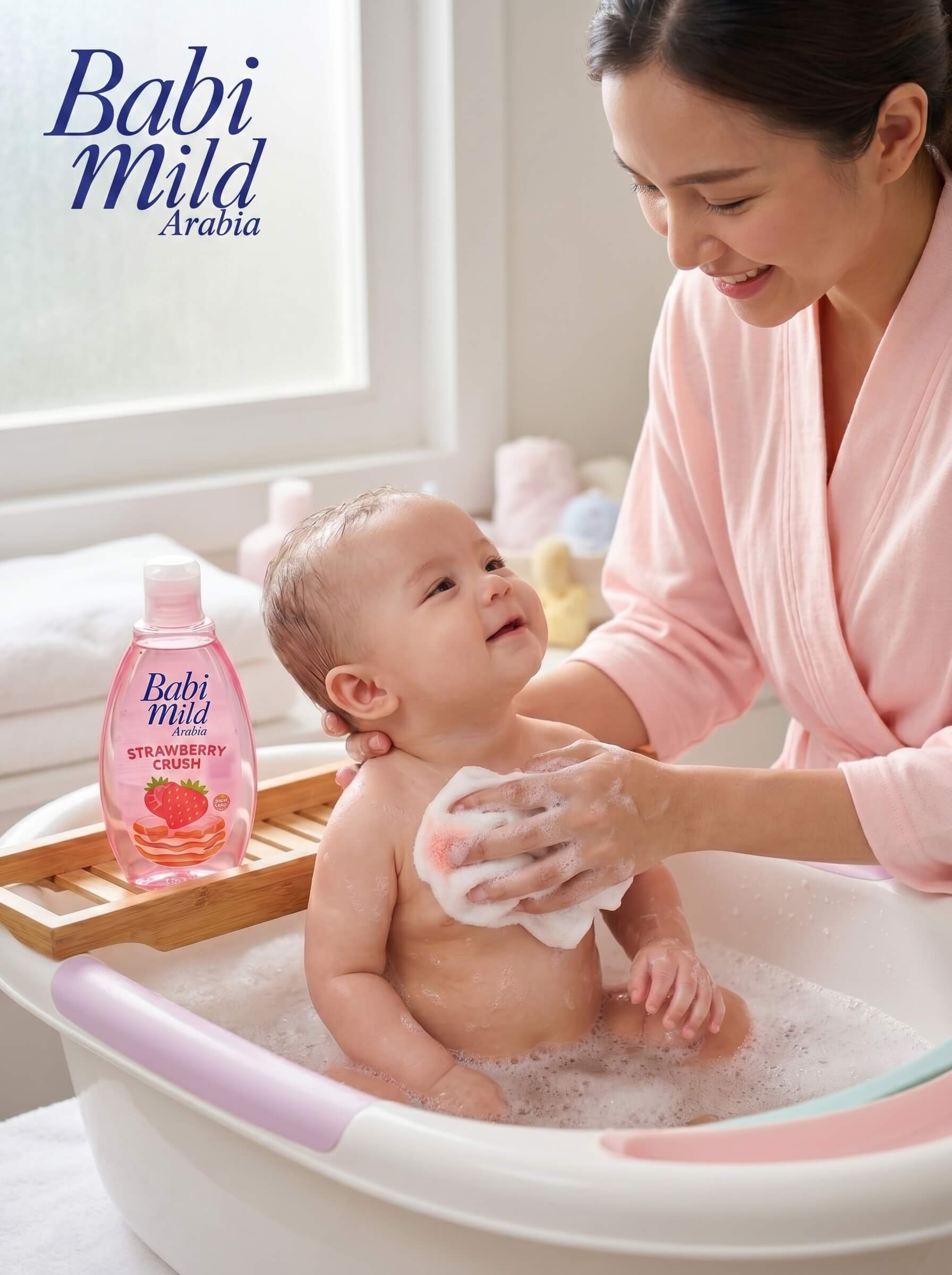 Babi Mild - Strawberry Crush | Head & Body Baby Bath (180ml) - Mom using Strawberry Crush | Head & Body Baby Bath 