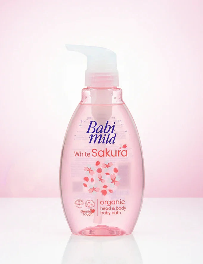 Babi Mild - White Sakura | Head & Body Baby Bath (380ml) in UAE