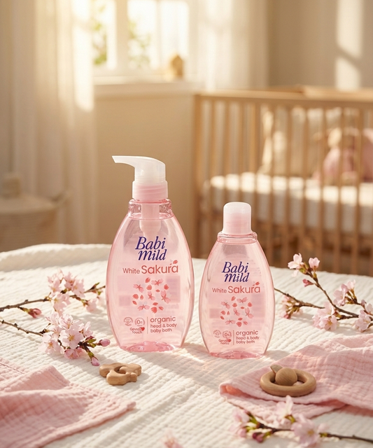 Babi Mild - White Sakura | Head & Body Baby Bath (180/380ml) in UAE