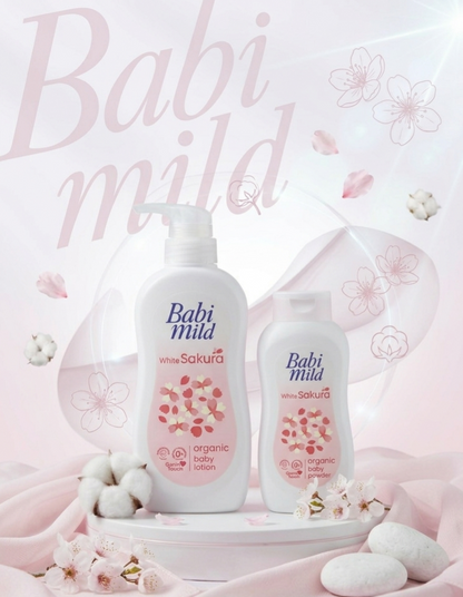 Babi Mild - White Sakura | Organic Baby Body Lotion- (180/350ml)