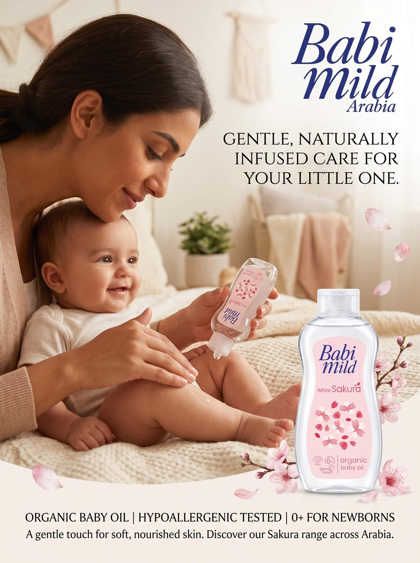 Babi Mild - White Sakura | Organic Baby Oil (100/200ml) Mom using this product