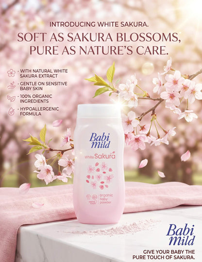 Babi Mild - White Sakura | Organic Baby Powder (45g)