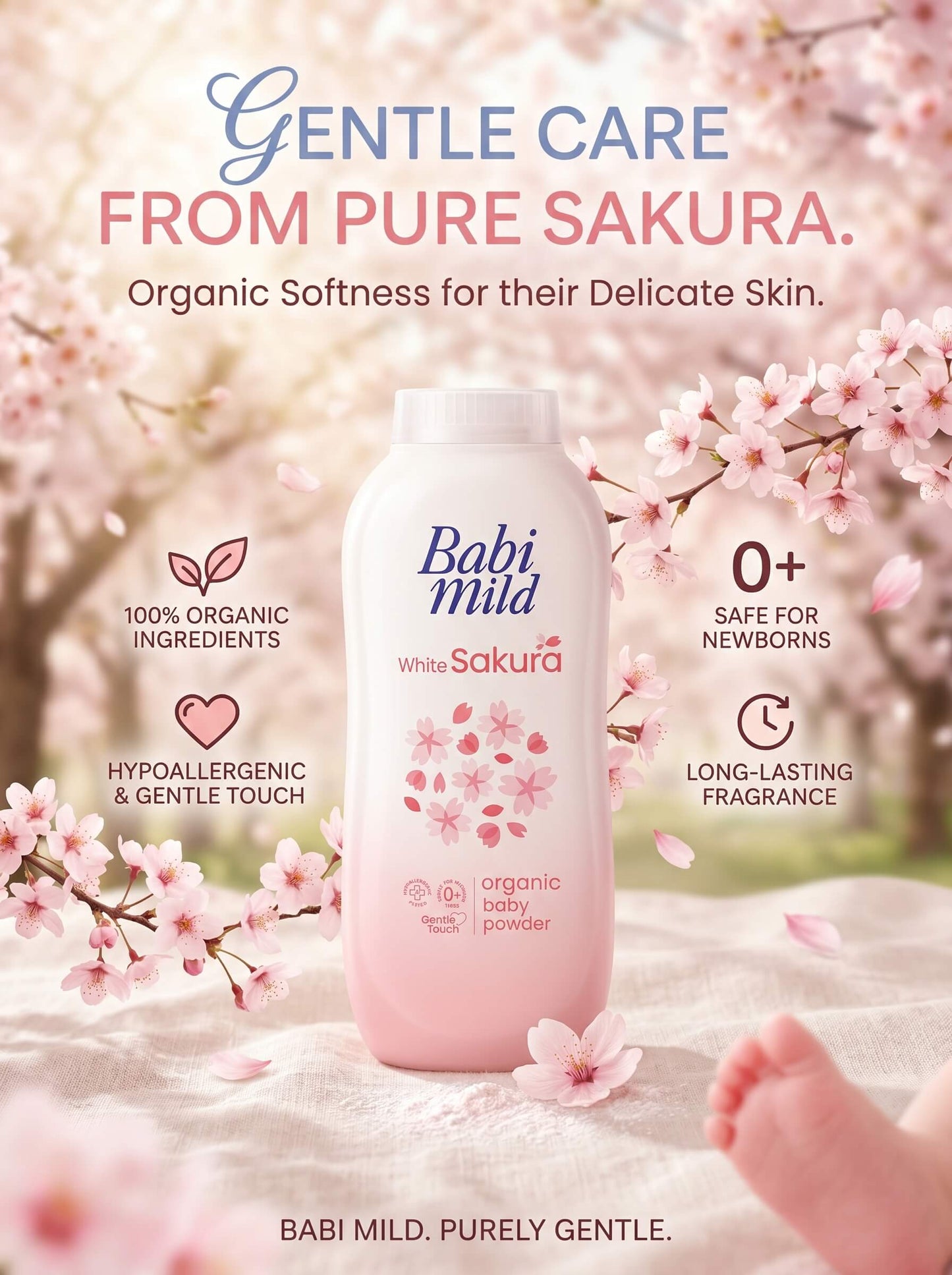 Babi Mild - White Sakura | Organic Baby Powder
