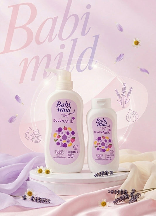 Babi Mild & Beyond - Double Milk | Organic Baby Body Lotion-  (180 & 350ml) in UAE