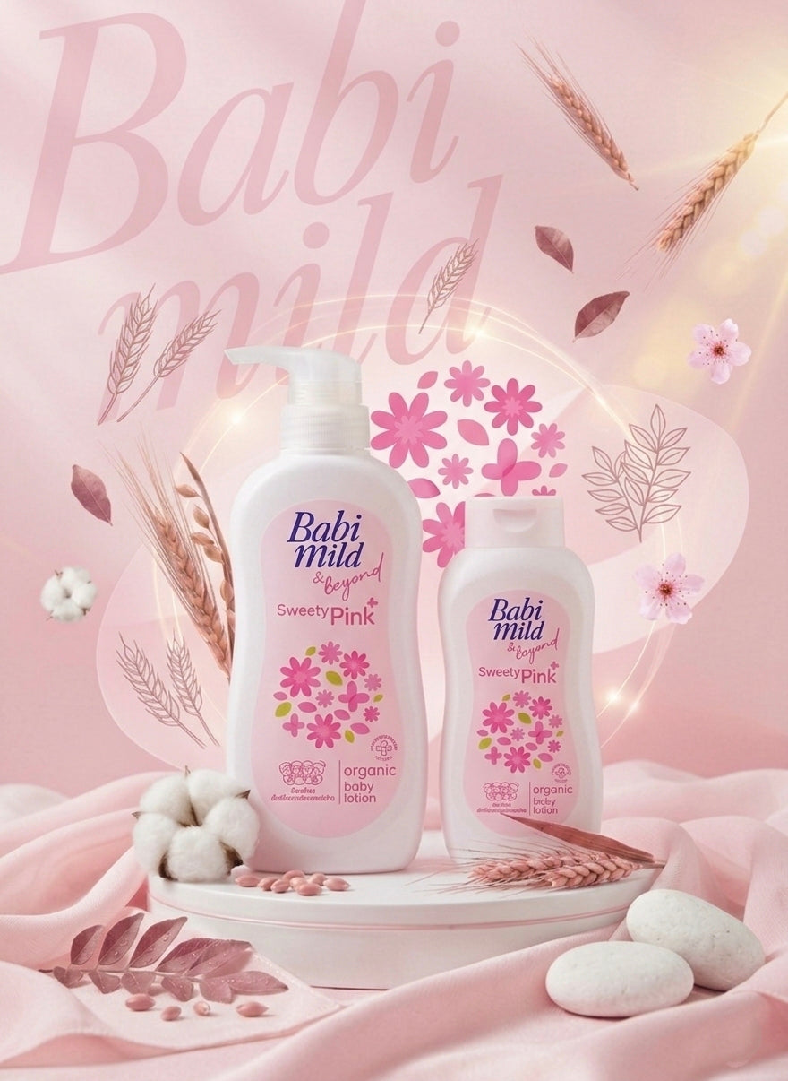 Babi Mild & Beyond - Sweety Pink | Organic Baby Body Lotion- (180/350ml) in UAE