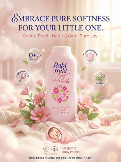 Babi Mild & Beyond - Sweety Pink | Organic Baby Powder (160g)