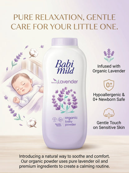 Baby Mild & Beyond - Relaxing Lavender | Organic Baby Powder Infographic