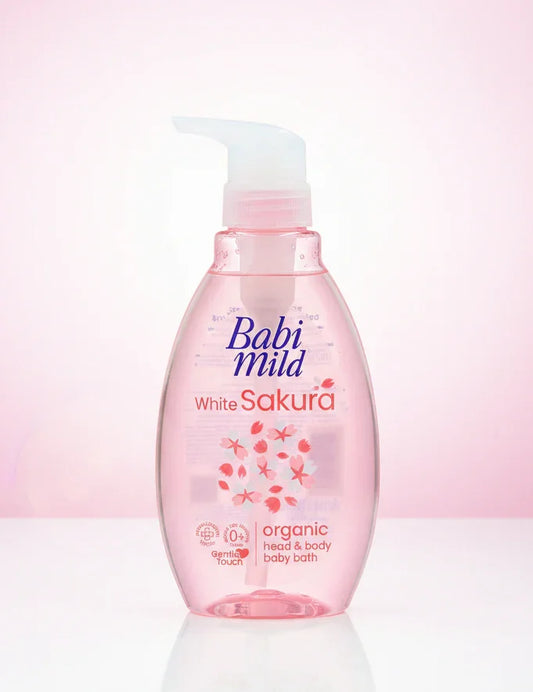 Babi Mild - White Sakura | Head & Body Baby Bath (180/380ml)